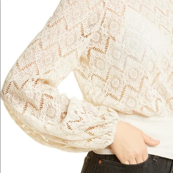 BYTIMO | Lace Tie Waist Blouse | XS - Picture 6 of 6